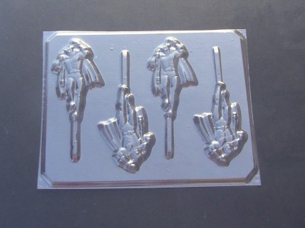 162sp Capeman Full Body Chocolate or Hard Candy Lollipop Mold